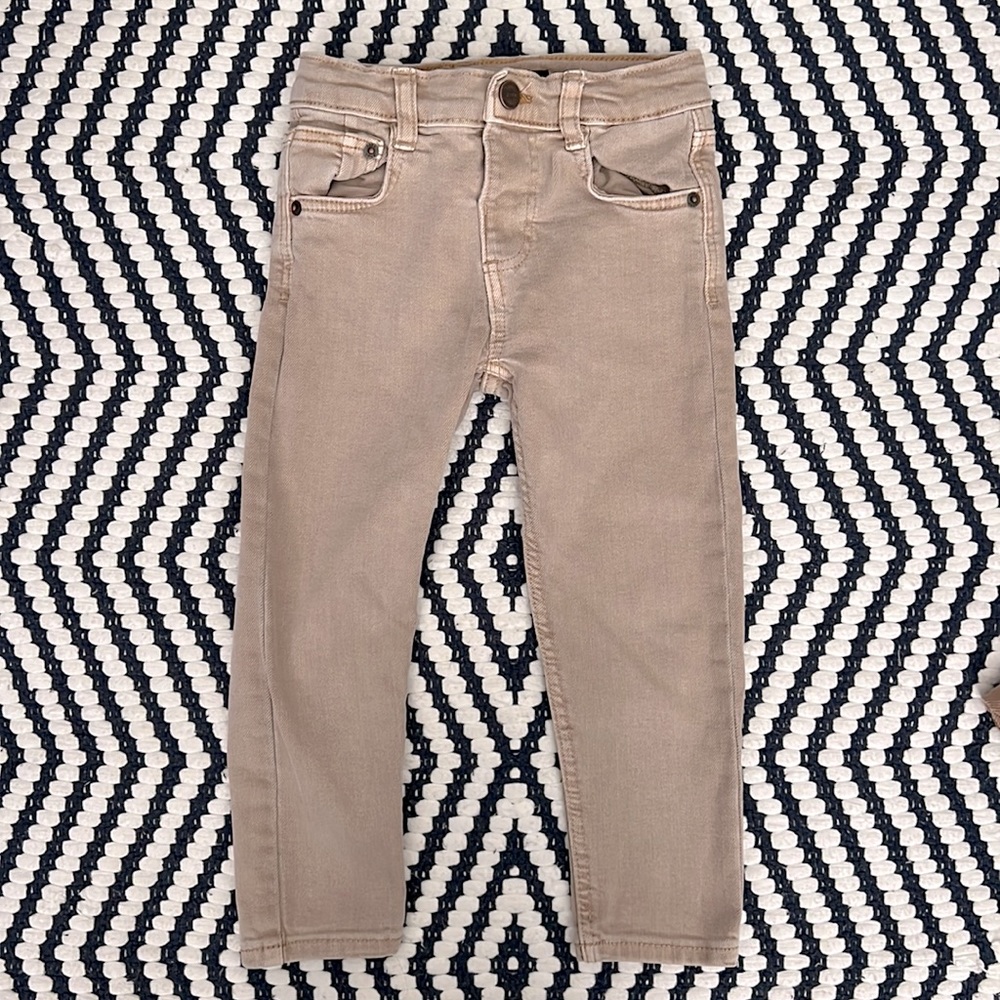 Zara, toddler (size 2-3) boys tan skinny jeans.